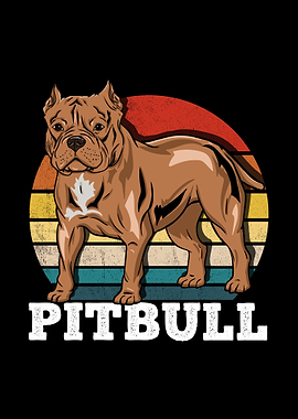 Pitbull Dog Lover Retro