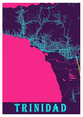 Trinidad Neon City Map