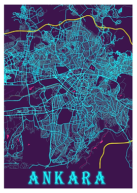 Ankara Neon City Map