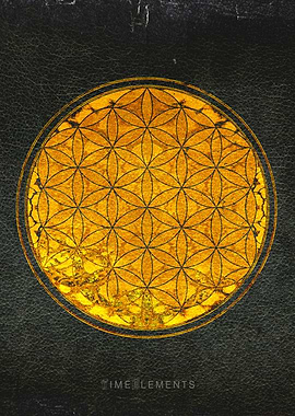 Flower of life gold leaf