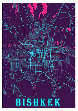 Bishkek Neon City Map