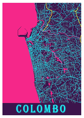 Colombo Neon City Map