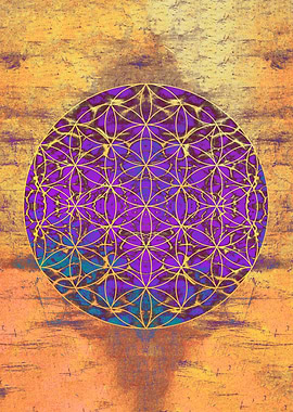 flower of life purple gold