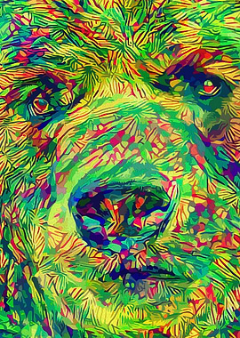 Bear painting tropical