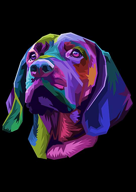 Colorful dog head pop art