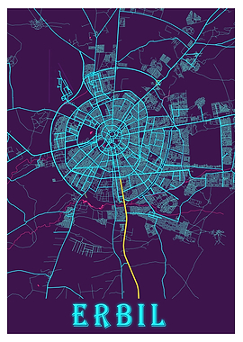 Erbil Neon City Map