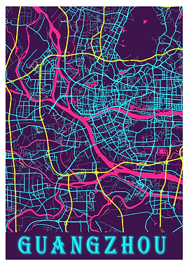 Guangzhou Neon City Map
