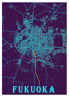 Fukuoka Neon City Map
