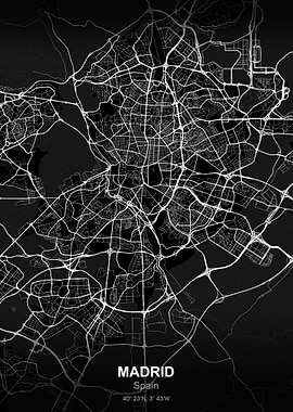 madrid Spain city map bk