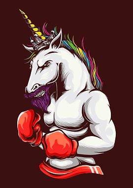 Boxer unicorn detailed art