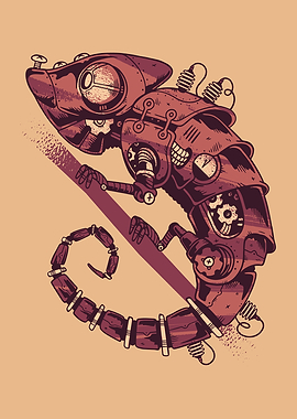 Steampunk Chameleon Design