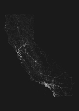 Roads of California Map