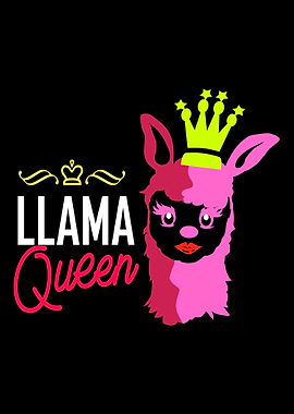 Llama Mom Daughter Queen