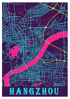 Hangzhou Neon City Map