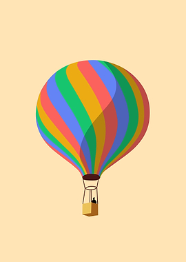 flat design hot air balloo