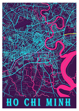 Ho Chi Minh Neon City Map