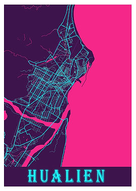 Hualien Neon City Map