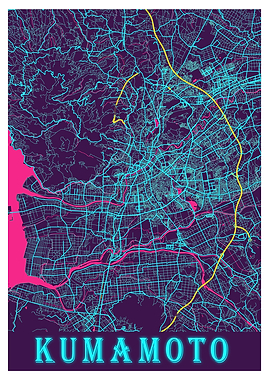 Kumamoto Neon City Map