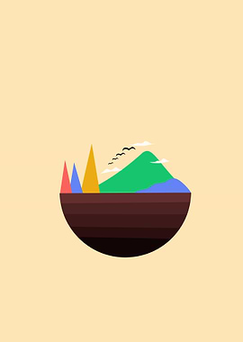 mountain view flat design