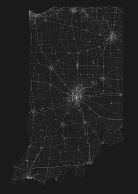 Roads of Indiana Map