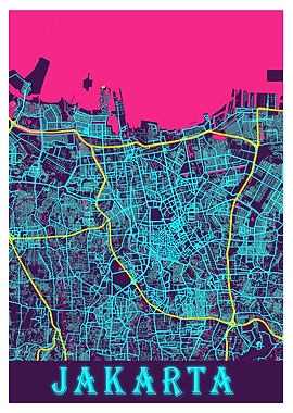 Jakarta Neon City Map
