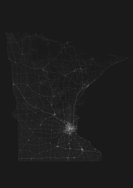 Roads of Minnesota Map