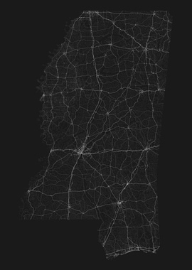 Roads of Mississippi Map