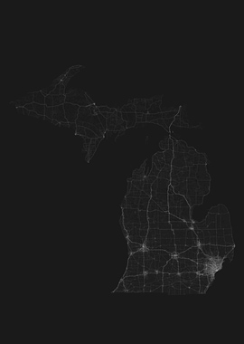 Roads of Michigan Map