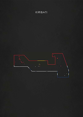 Kiribati Islands Flag Map