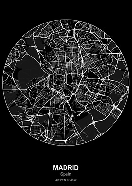 madrid spain circle map