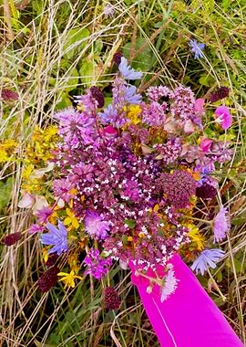 Purple wildflowers bouquet