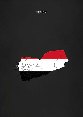 Yemen Flag Map