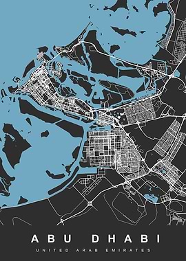 ABU DHABI Map Black