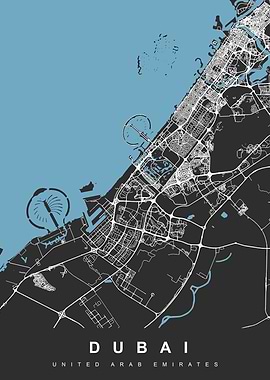 DUBAI Map Black