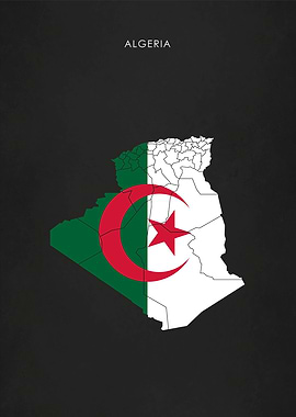 Algeria Flag Map
