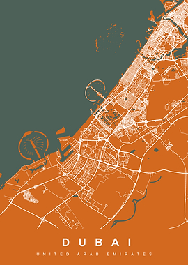 DUBAI Map Orange