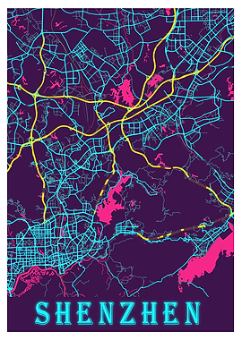 Shenzhen Neon City Map