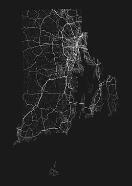 Roads of Rhode Island Map