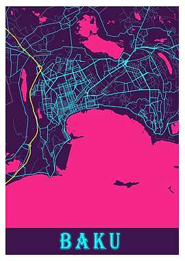 Baku Neon City Map