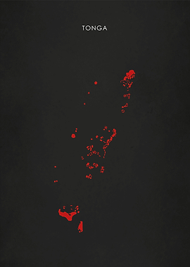 Tonga Islands Flag Map