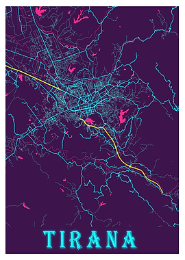 Tirana Neon City Map