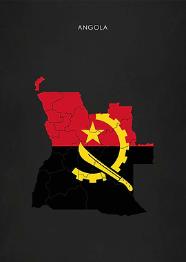 Angola Flag Map