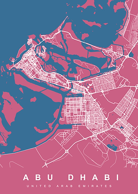 ABU DHABI Map Pink