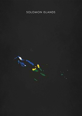 Solomon Islands Flag Map