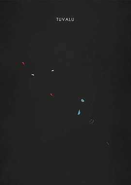 Tuvalu Islands Flag Map