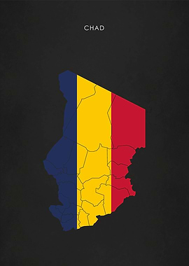 Chad Flag Map Africa