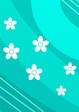 teal minimalist floral