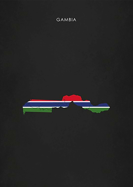 Gambia Flag Map Africa