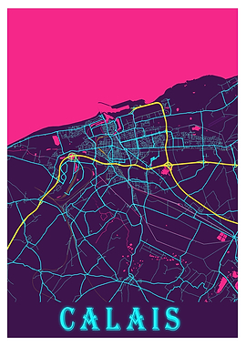 Calais Neon City Map