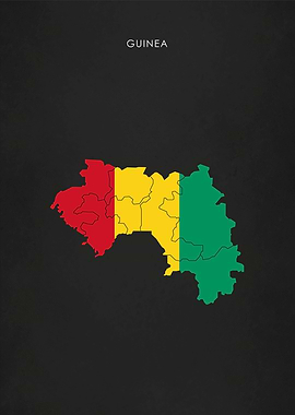 Guinea Flag Map Africa